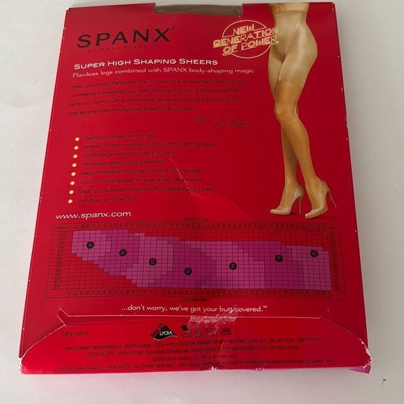 New w tags SPANX super high shaping sheers pantyhose Size D nude tummy control - Picture 7 of 7